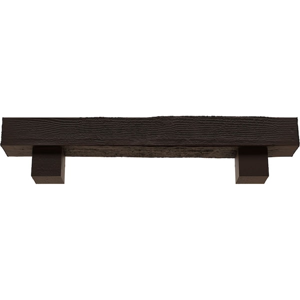 Kit W/ Alamo Corbels, Premium Hickory, 4H  X 6D X 60W Rough Sawn Faux Wood Fireplace ManteL